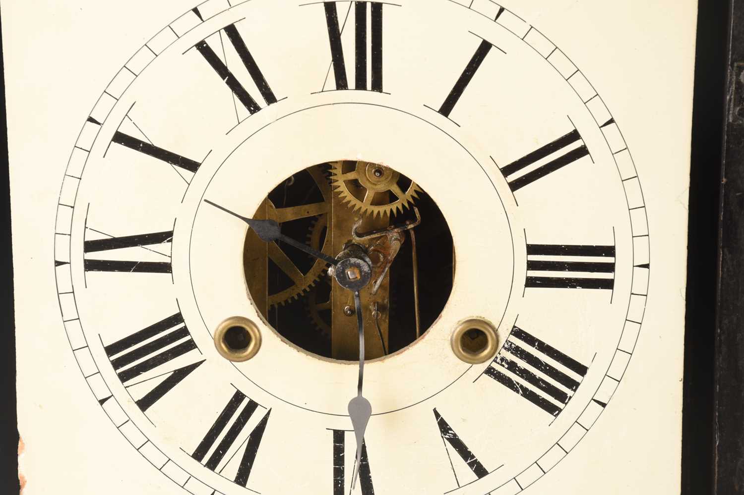 A 19th-century Chauncy Jerome 'New York Style' four-columned wall clock, 40.5 cm wide x 12 cm deep x - Image 6 of 9