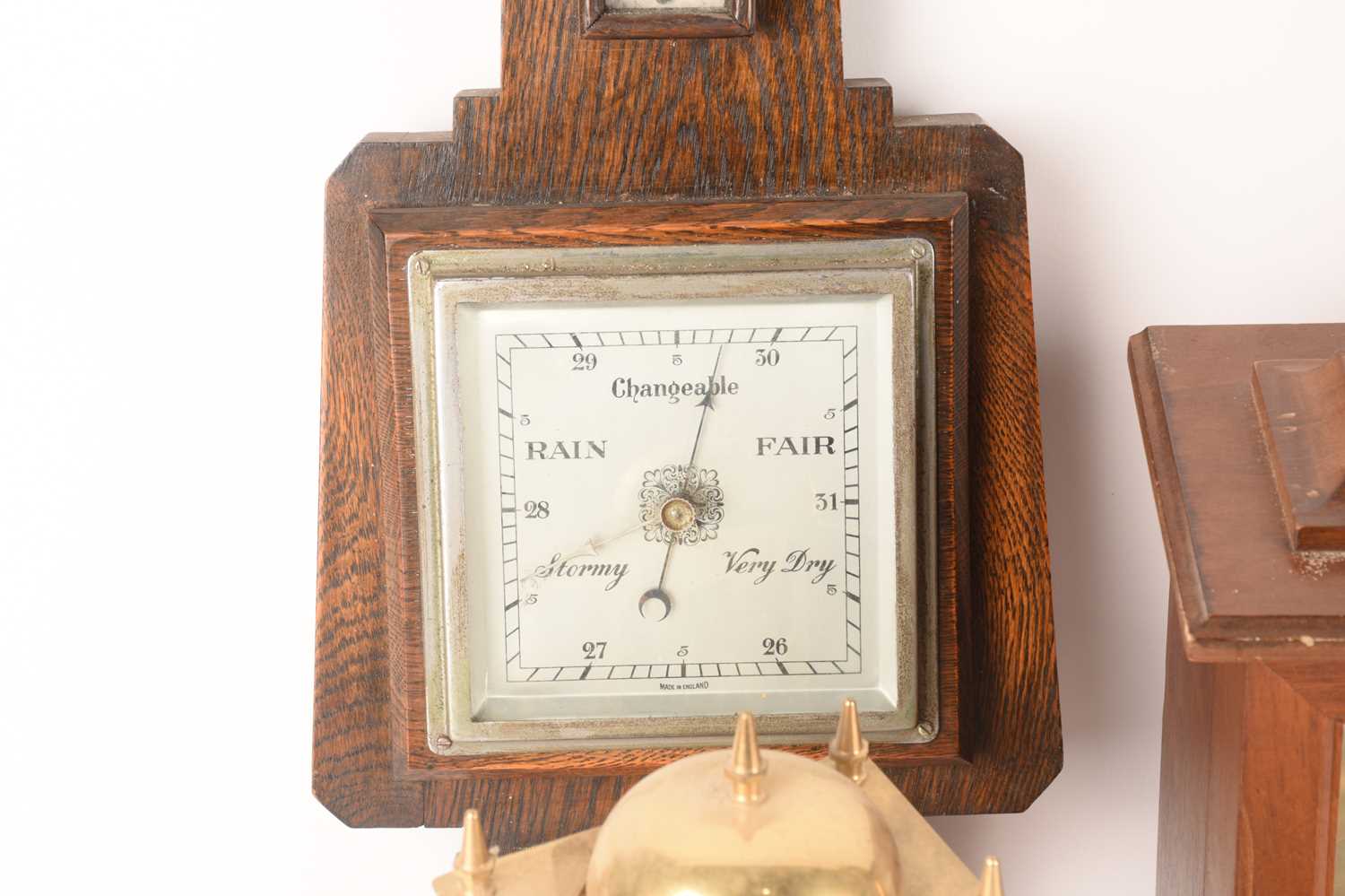 A collection of clocks comprising a Sewills of Liverpool arched top skeleton mantle clock, 20th cent - Image 6 of 11