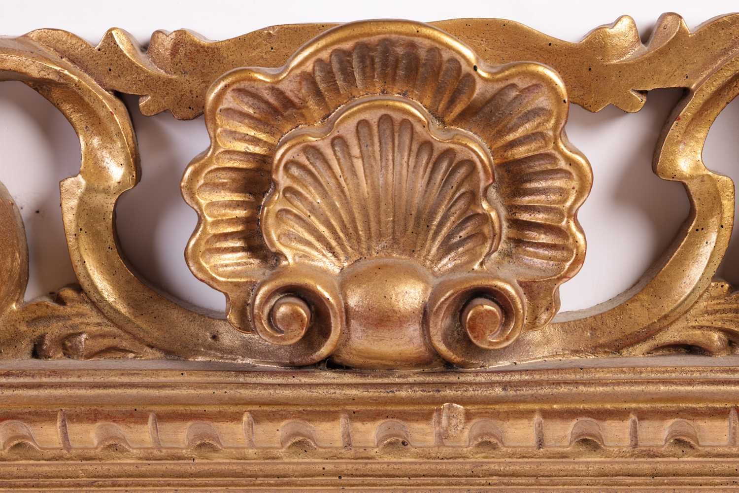 An 18th-century style heavy framed rectangular wall mirror with carved pierced and gilt scrolled sur - Image 3 of 3