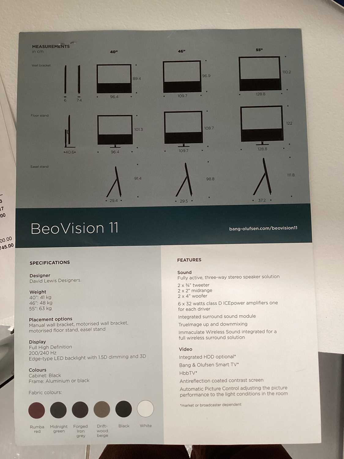 A Bang &amp; Olufsen 'BeoVision 11' television and stand (38" screen), together with a B&amp;O Beoco - Image 27 of 28