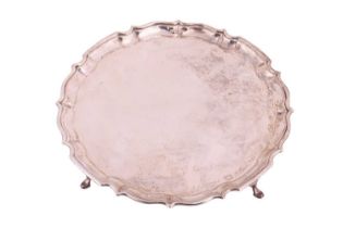 An Edwardian silver salver by Barker Brothers Ltd, retailed by Drew &amp; Co., Chester 1907, of circ