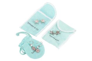 Tiffany &amp; Co. - three pairs of earrings; to include two pairs of starfish stud earrings by Elsa 