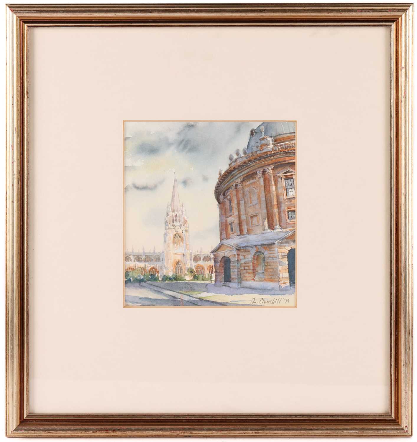 A collection of four decorative watercolours comprising of a riverside view of the Tower of London,  - Image 4 of 9