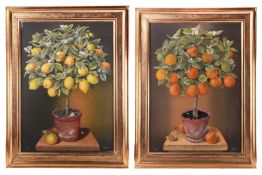 José Escofet (b.1930) Spanish, Lemon and Orange Trees, a pair of limited edition prints, signed and 