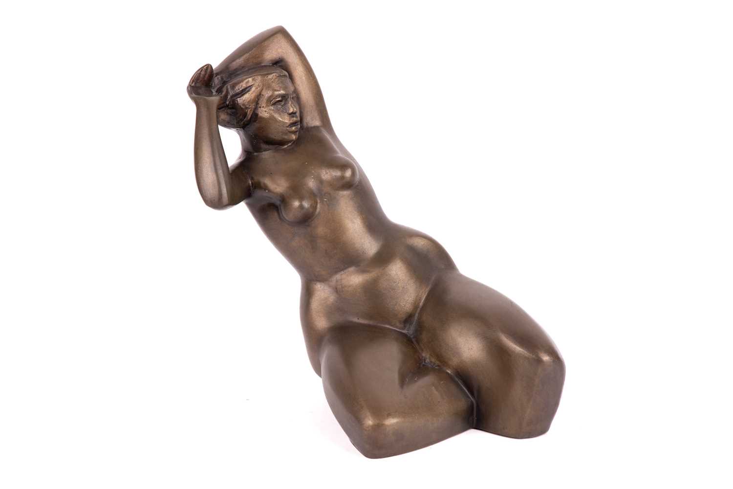 Jacob Epstein (1921-2003) Israeli, an art deco style bronze study of a female nude, signed and numbe