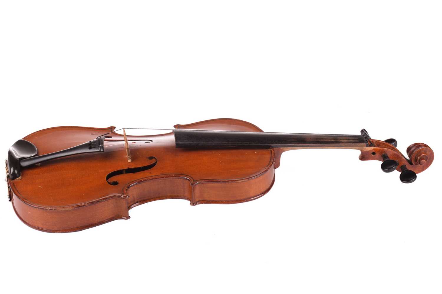 A Violin and bow in accompanying fitted case, violin measuring 59 cm. Ivory certification reference  - Image 2 of 22