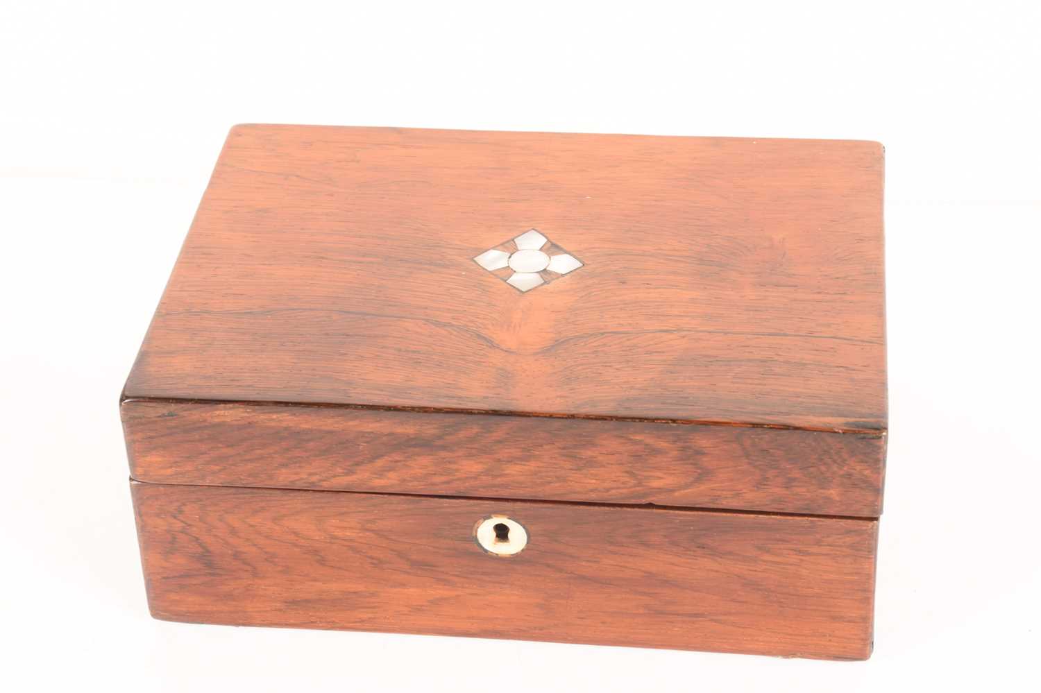 A large collection of wooden boxes comprising a knife box, two tea caddies, a writing box, a box con - Image 9 of 35