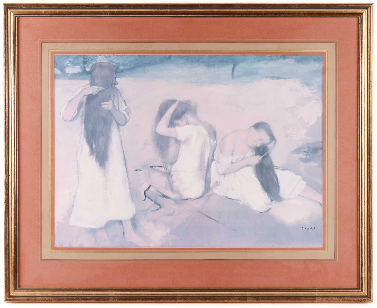 Two prints after Edgar Degas, 'Beach Scene' and 'Women Combing Their Hair', both lithographs, both g - Image 2 of 5