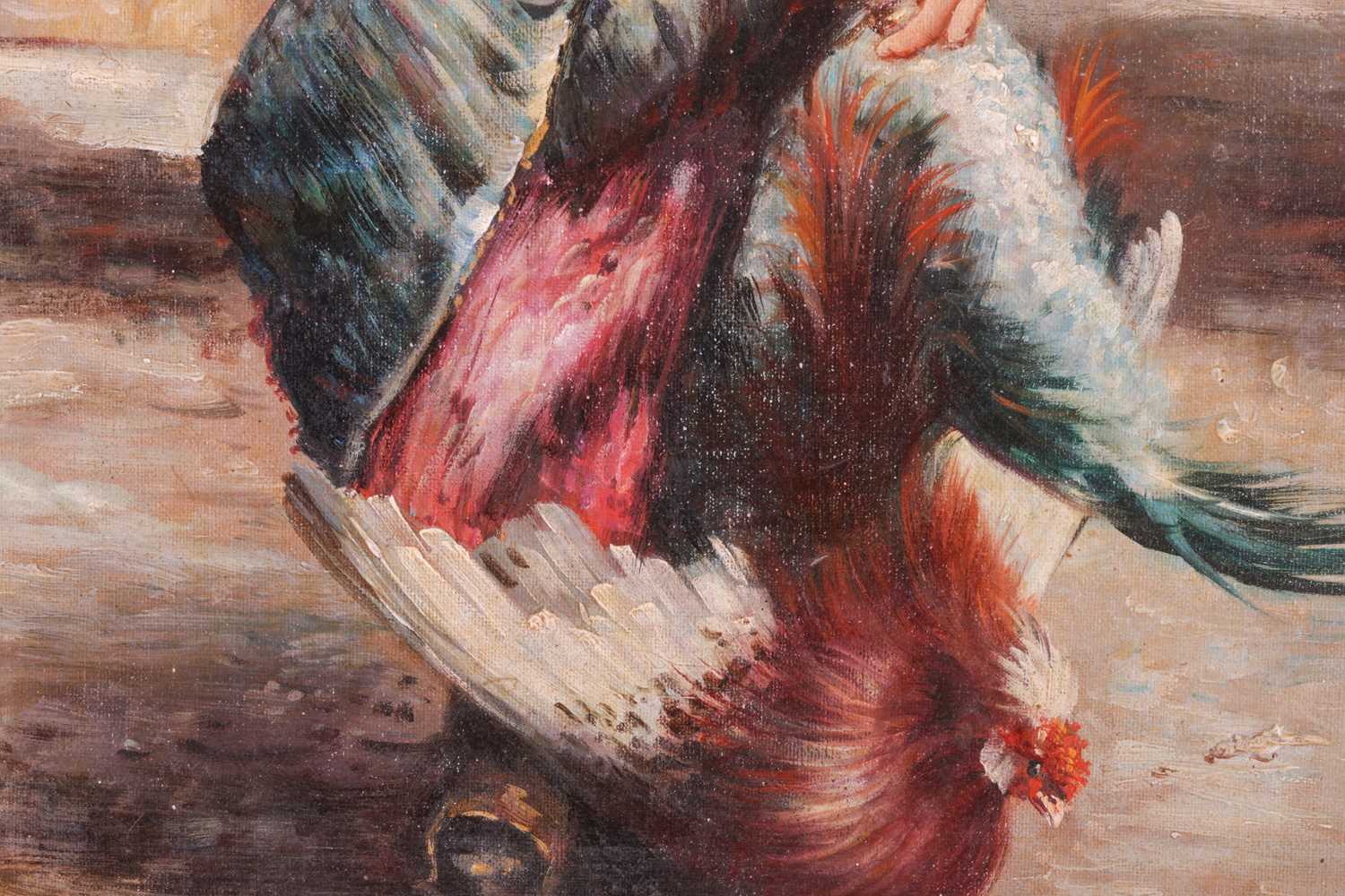 Fabio B Wilde (20th century), 'A Girl and her chickens', signed and dated 1924, oil on board, image  - Image 7 of 11