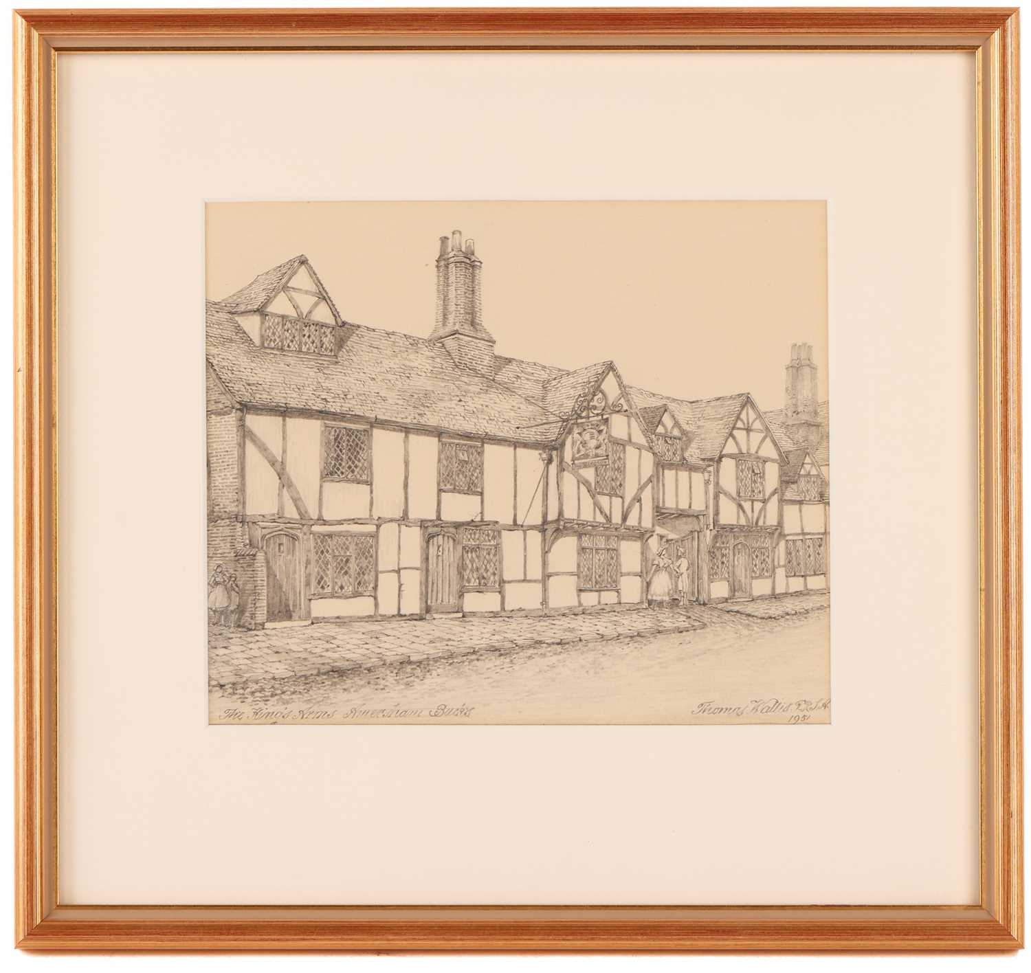 Thomas Wallis FRSA RIBA (1873–1953), a collection of five architectural drawings and one decorative  - Image 4 of 11