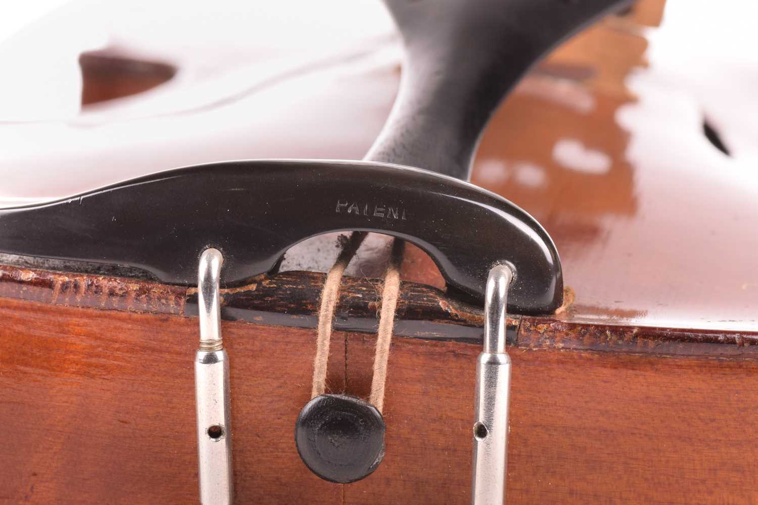 A Violin and bow in accompanying fitted case, violin measuring 59 cm. Ivory certification reference  - Image 9 of 22
