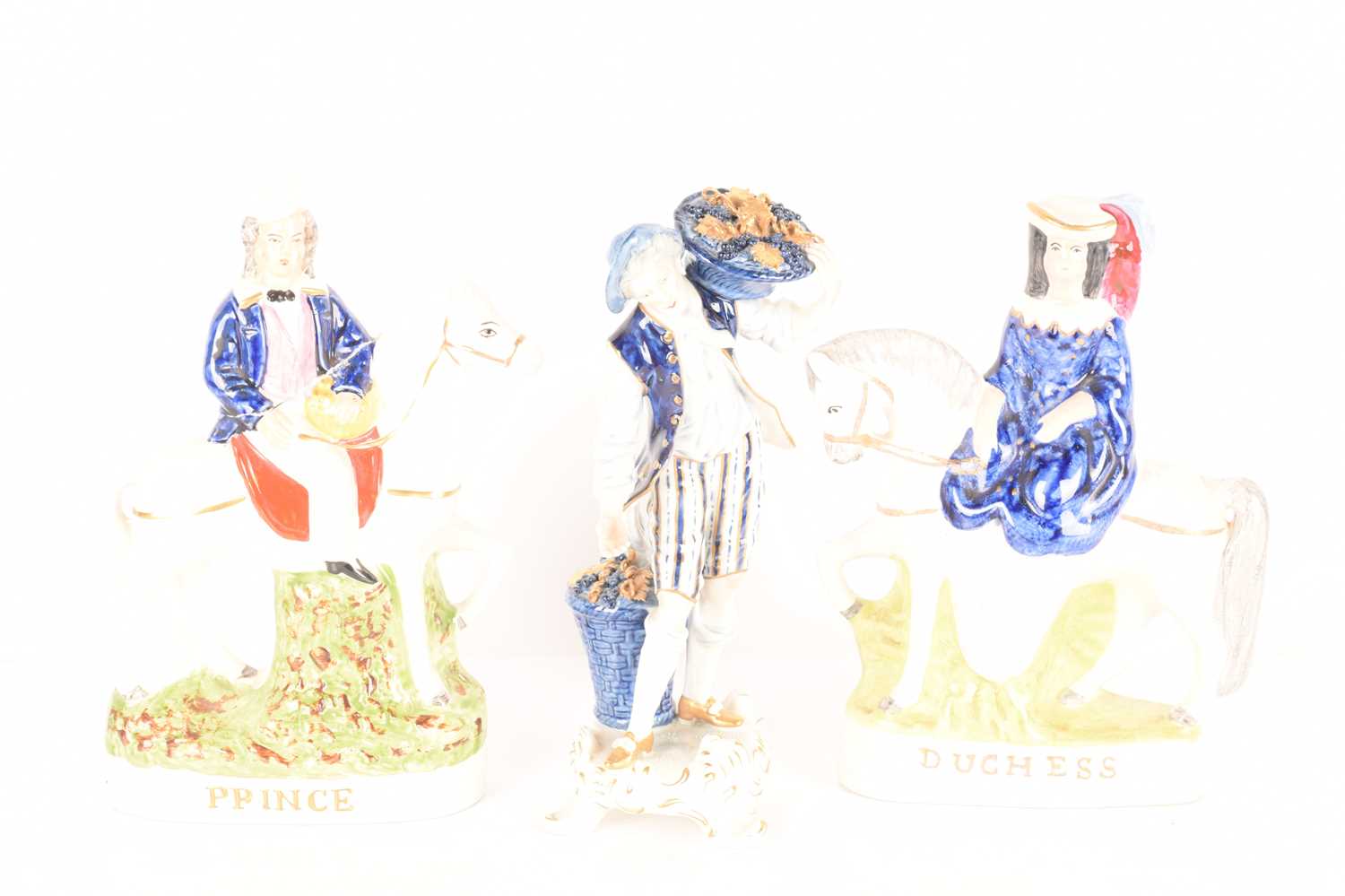 A collection of Staffordshire and Staffordshire-style figures comprising a Prince Albert figure, a Q - Image 2 of 3
