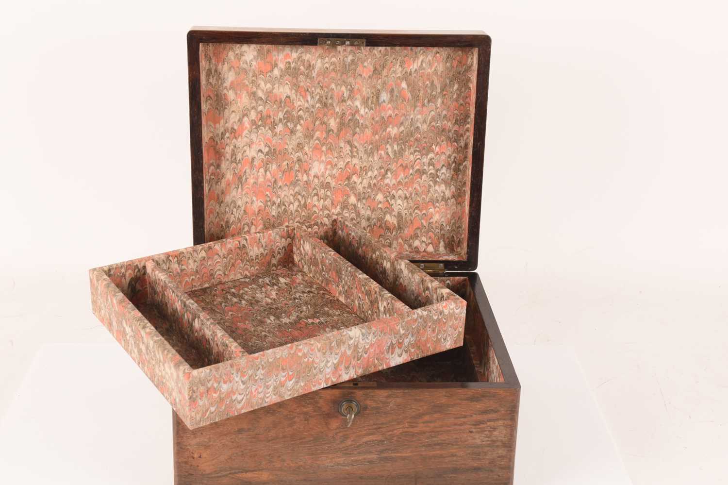 A large collection of wooden boxes comprising a knife box, two tea caddies, a writing box, a box con - Image 33 of 35