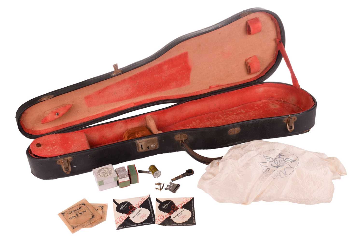 A Violin and bow in accompanying fitted case, violin measuring 59 cm. Ivory certification reference  - Image 7 of 22
