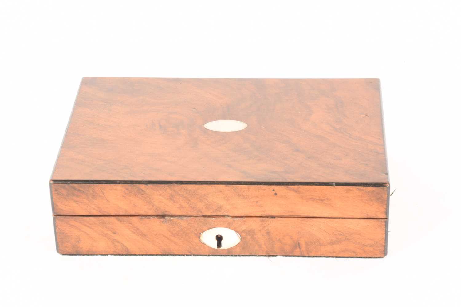 A large collection of wooden boxes comprising a knife box, two tea caddies, a writing box, a box con - Image 31 of 35