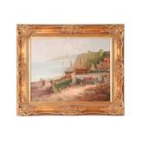 K Hanna (20th century), coastal scene, oil on canvas, signed to lower right corner, 39 cm x 49 cm in