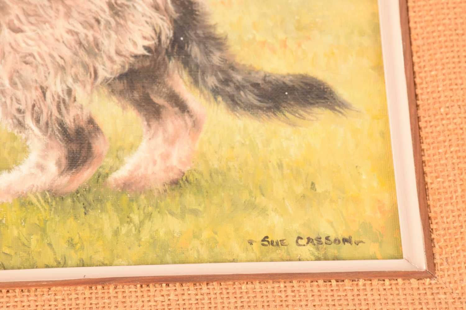 Sue Casson (Mid-Late 20th Century), Irish Wolfhound? in the grass, signed 'Sue Casson' (lower right) - Image 2 of 3