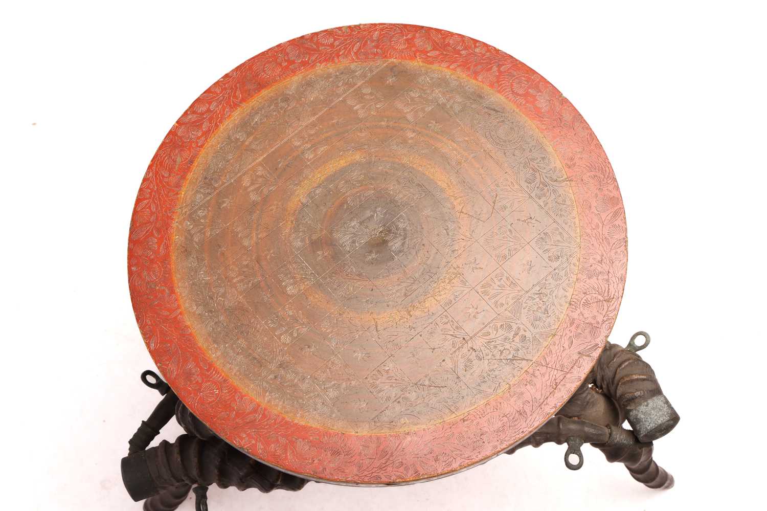 An Indian horn circular games table, measures 40 cm high. - Image 11 of 11