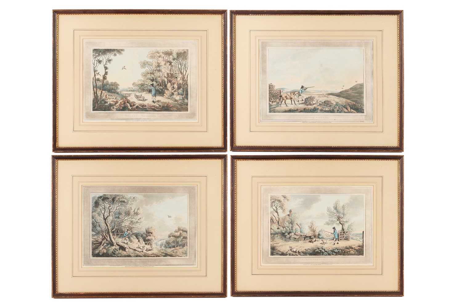After Samuel Howitt, Set of four shooting prints: 'Woodcock Shooting'; 'Partridge Shooting'; 'Grouse