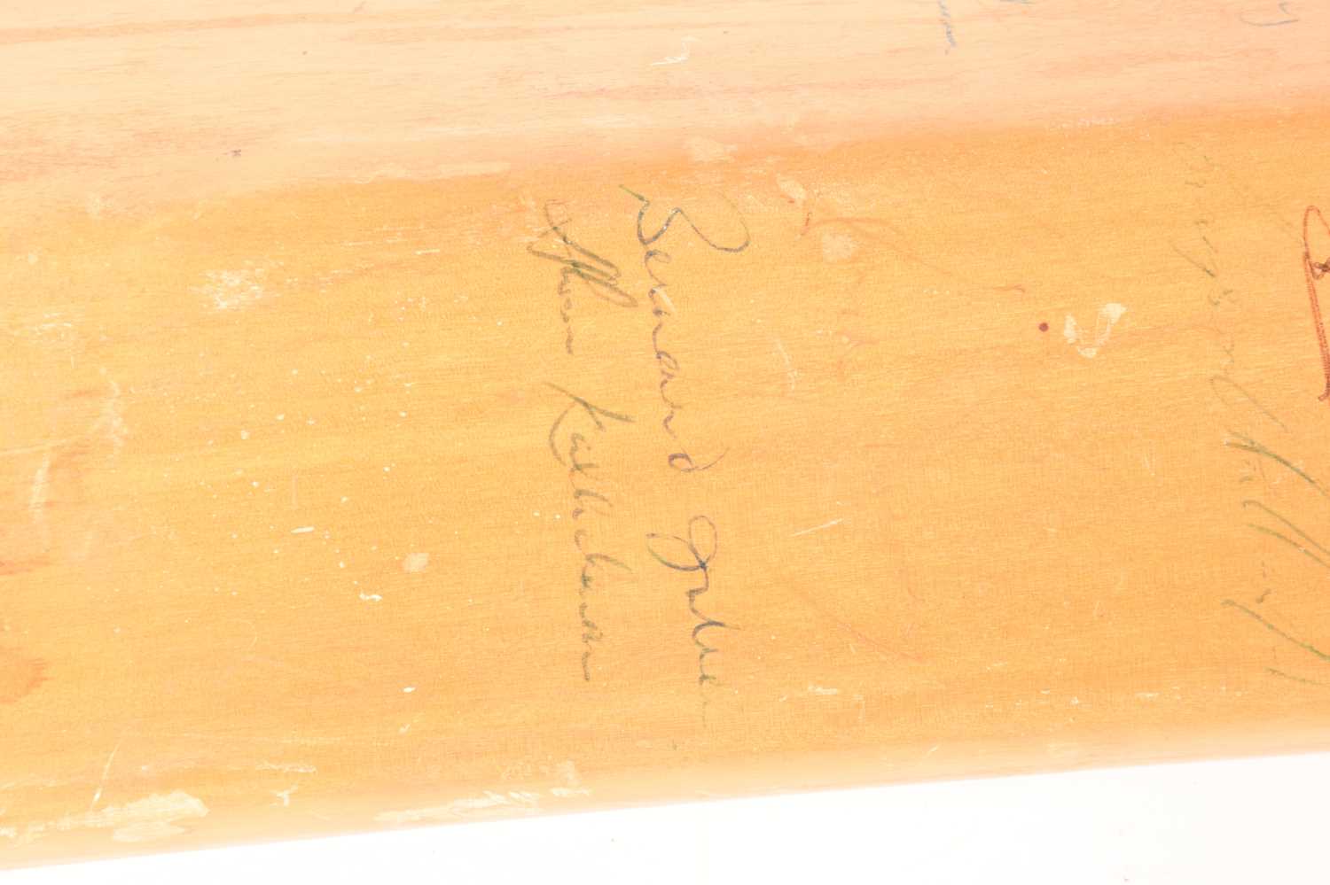 A 1973 multi-signed cricket bat, bearing the signatures of the England, West Indies, New Zealand and - Image 6 of 10