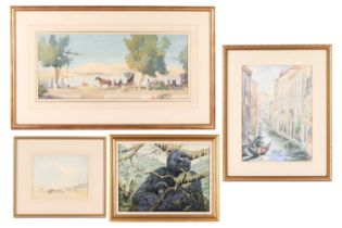 Frank Sherwin (1896-1985), "Arab Carriages, Luxor", signed 'Frank Sherwin' (lower right),