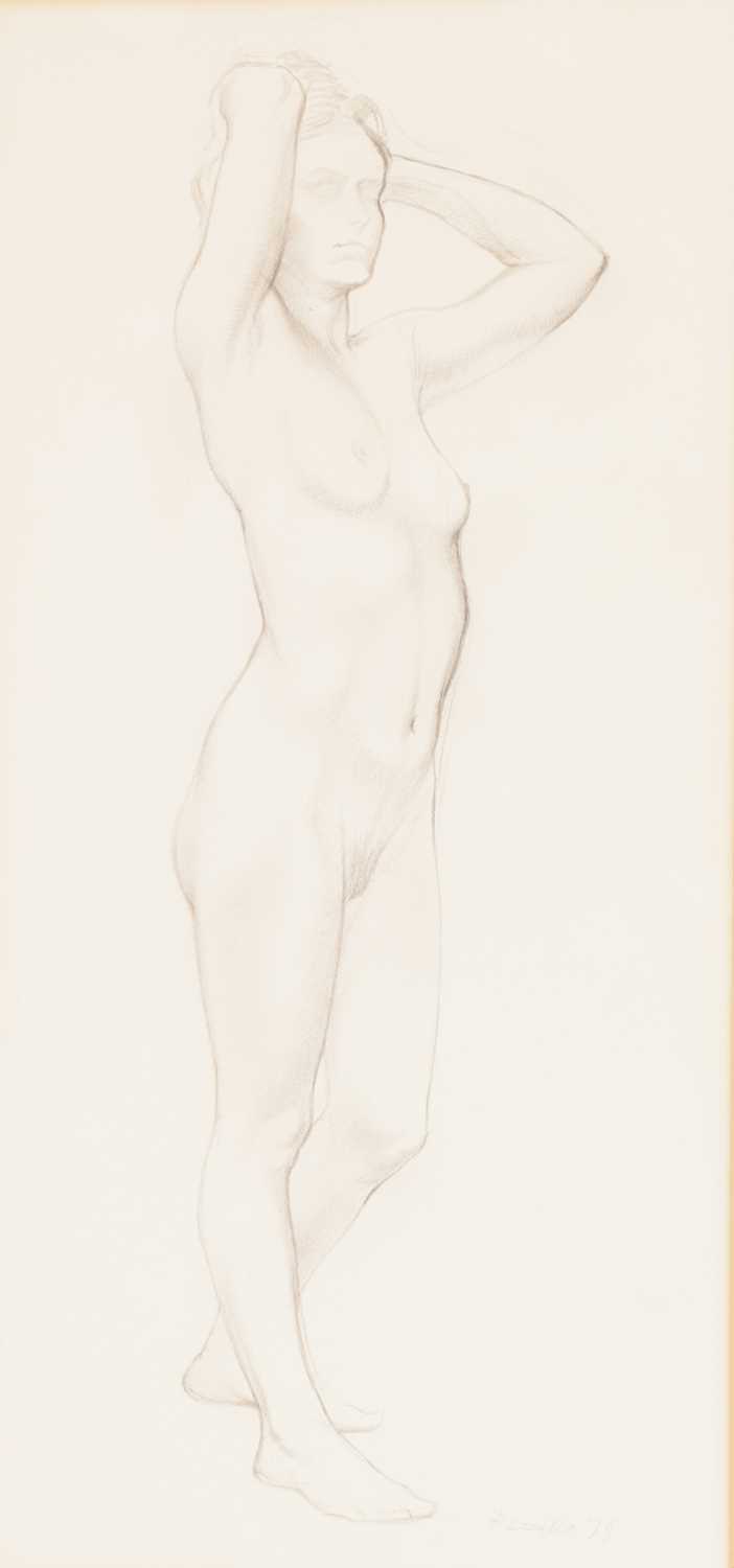 Michael Rizzello (1926-2004), Standing female nude, signed and dated in pencil 'Rizzello '79' (lower - Image 2 of 4