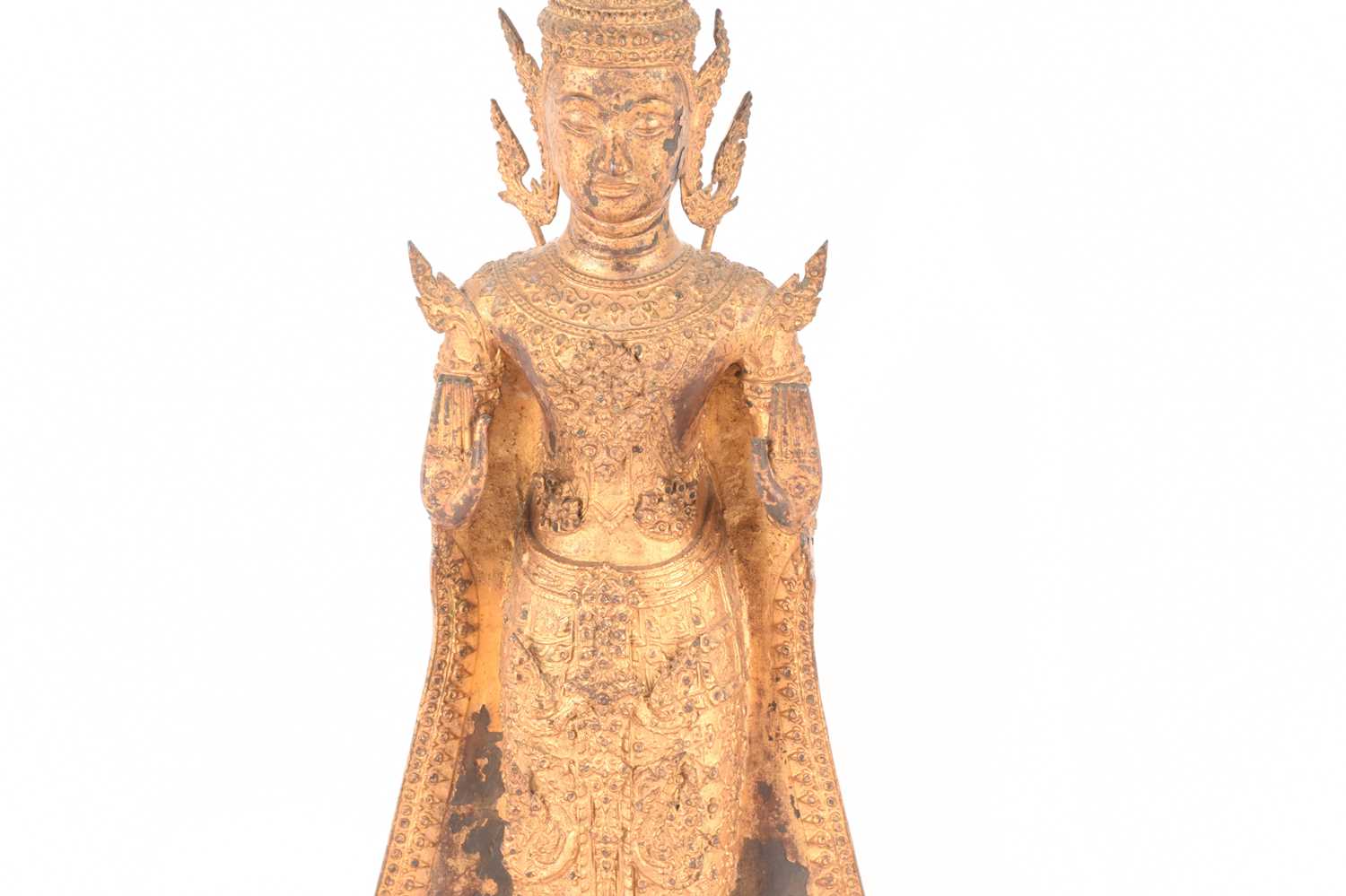 A mixed collection comprising a Thai gilt standing Buddha, an ashtray modeled to appear like a disk  - Image 3 of 13