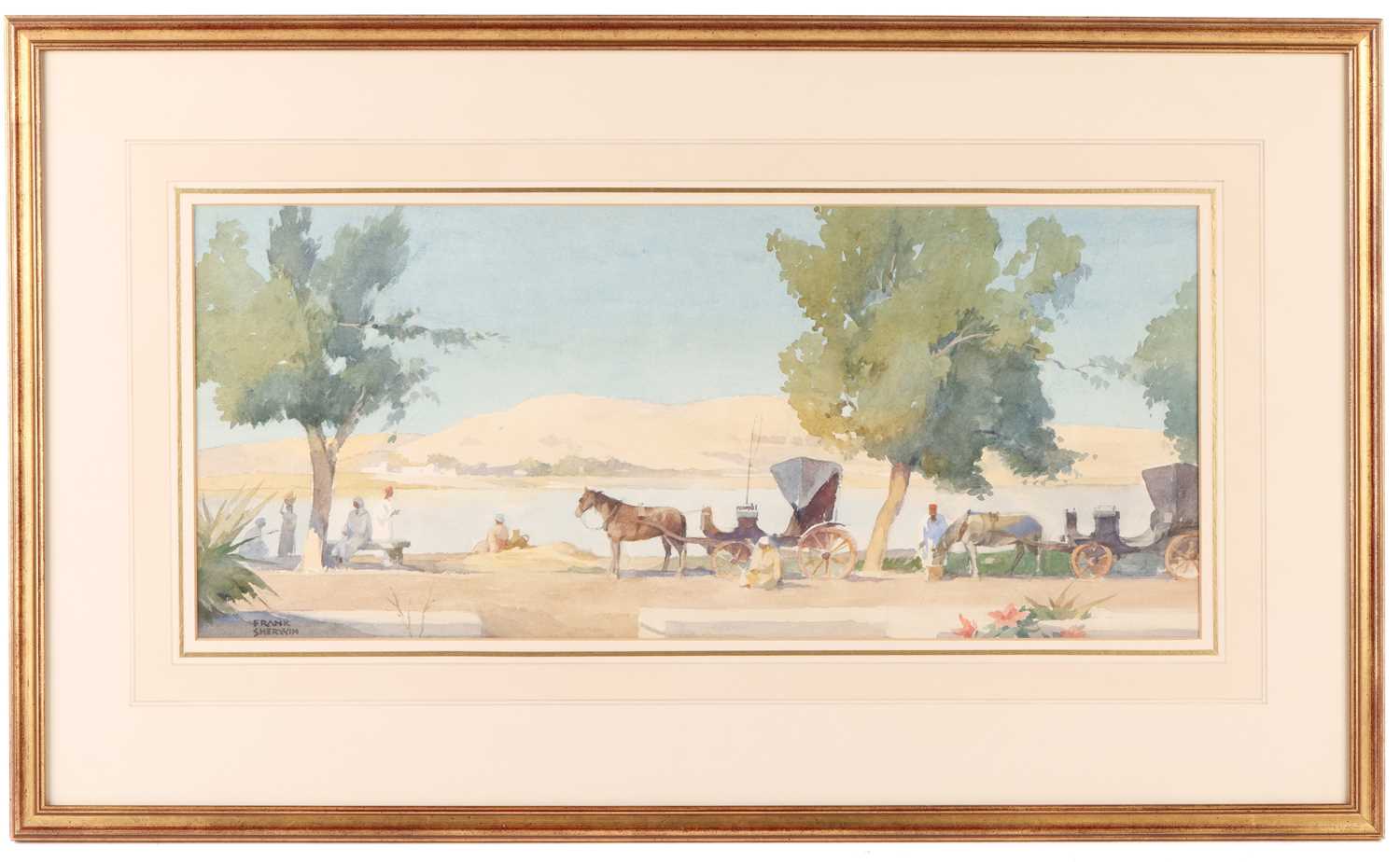 Frank Sherwin (1896-1985), "Arab Carriages, Luxor", signed 'Frank Sherwin' (lower right), watercolou - Image 8 of 9