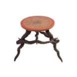 An Indian horn circular games table, measures 40 cm high.