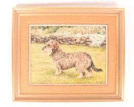 Sue Casson (Mid-Late 20th Century), Irish Wolfhound? in the grass, signed 'Sue Casson' (lower