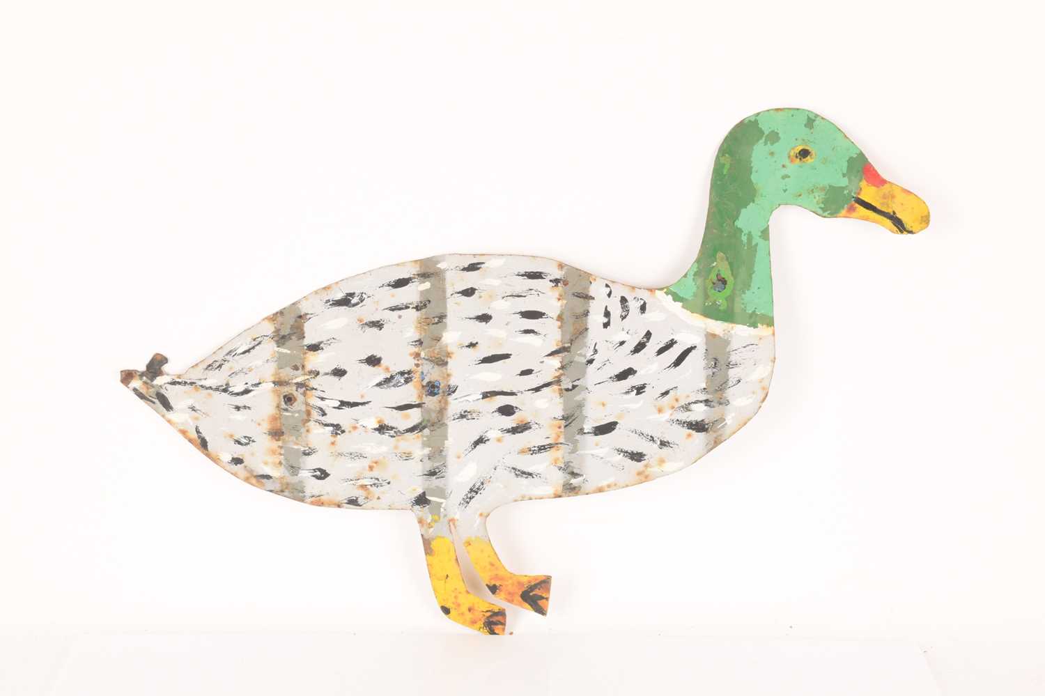A group of 20th-century Folk art hand-painted carnival decorations comprising a large pheasant, a ma - Image 7 of 9