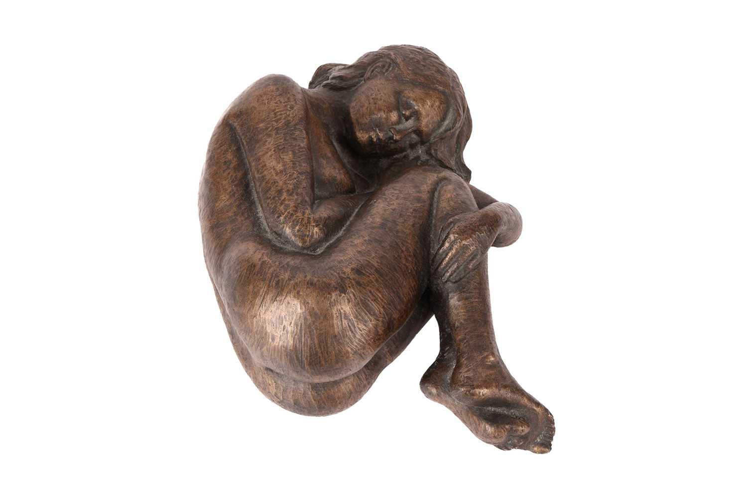 Moira Purver (contemporary), Soft, centered, bronze resin, 8 cm high x 24 cm wide