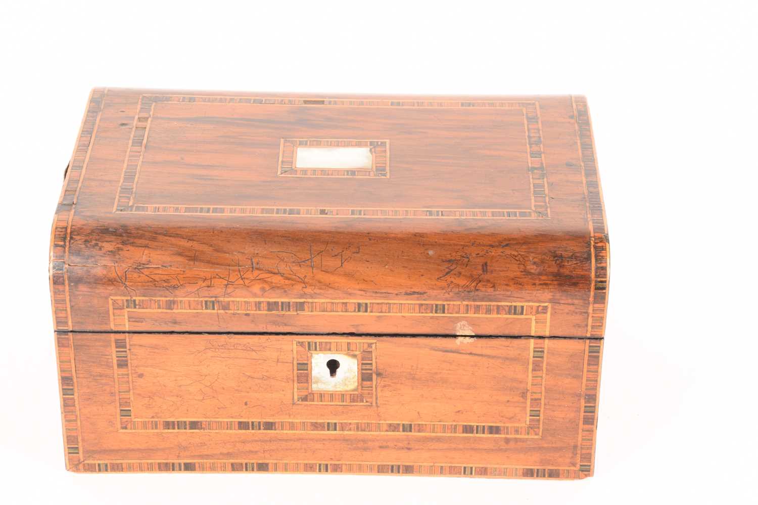 A large collection of wooden boxes comprising a knife box, two tea caddies, a writing box, a box con - Image 29 of 35