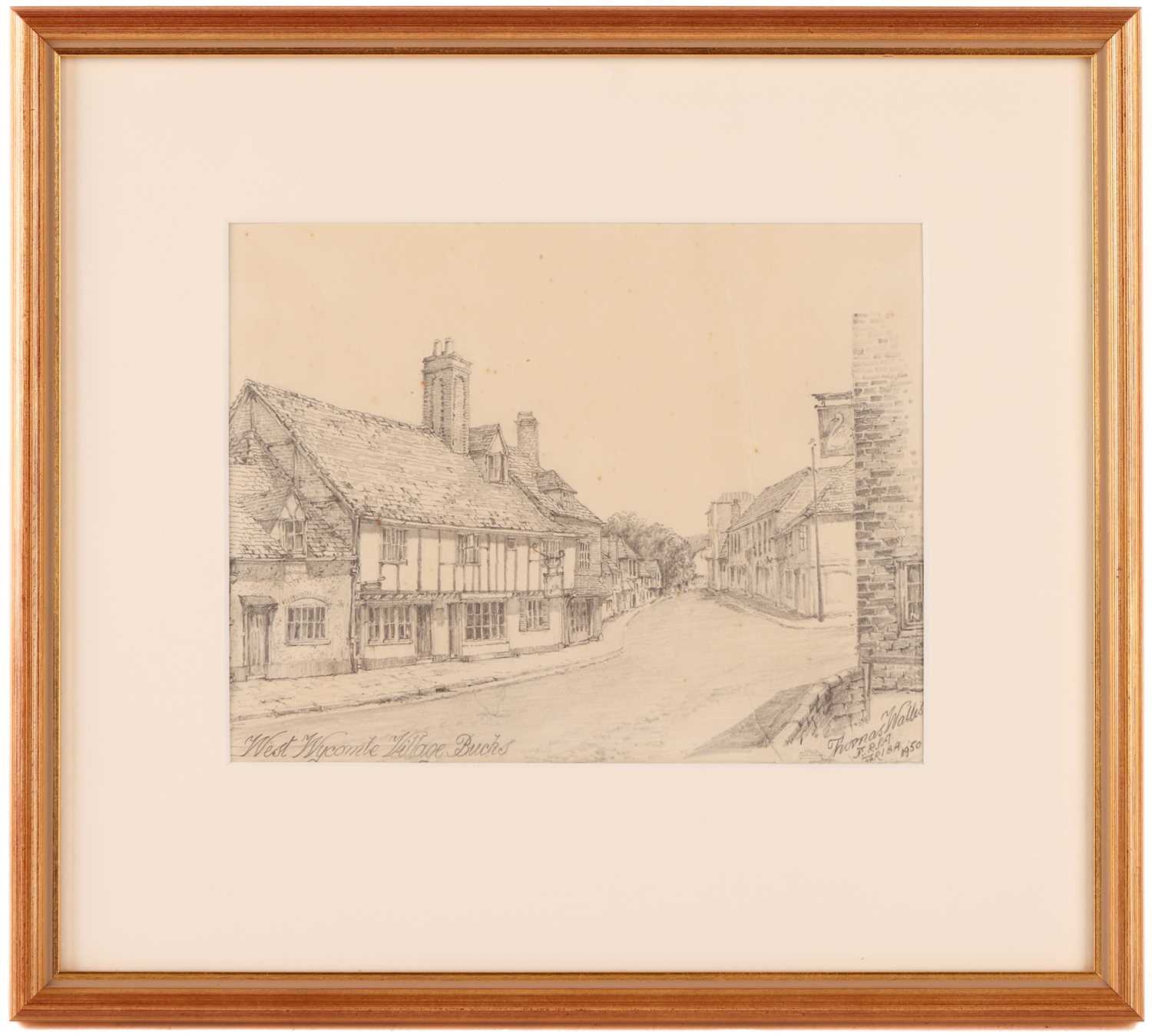 Thomas Wallis FRSA RIBA (1873–1953), a collection of five architectural drawings and one decorative  - Image 5 of 11