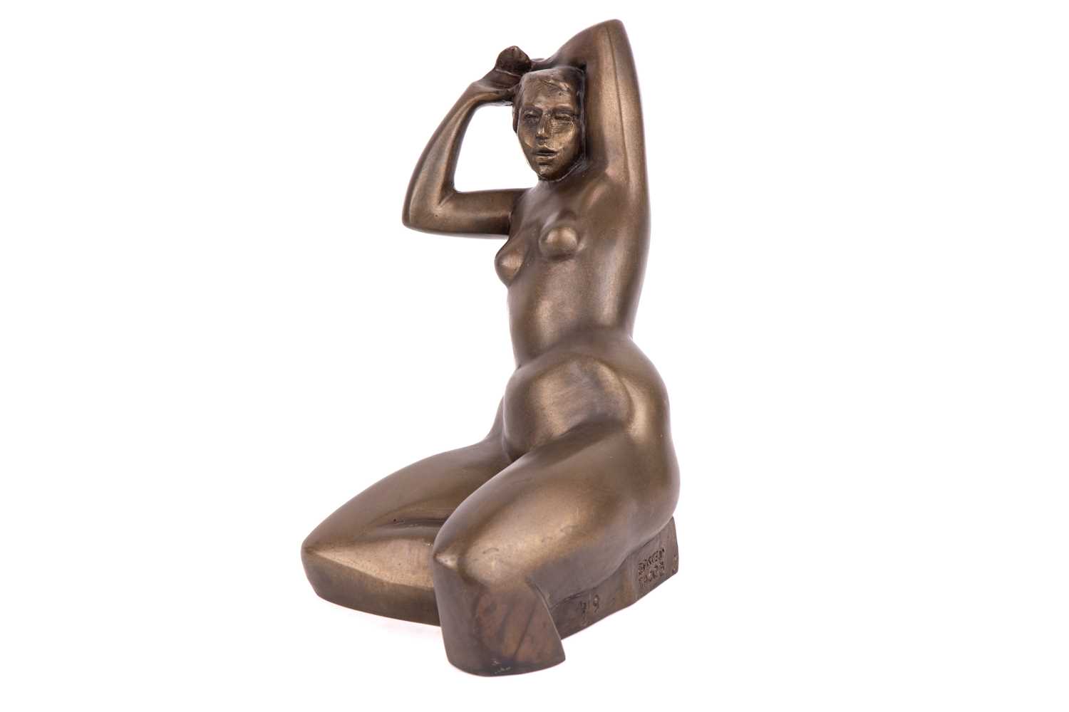 Jacob Epstein (1921-2003) Israeli, an art deco style bronze study of a female nude, signed and numbe - Image 2 of 7