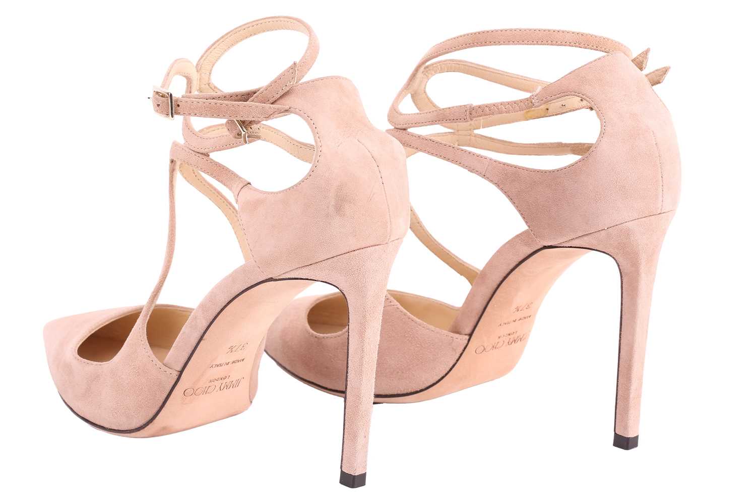 Two pairs of Jimmy Choo heels; including a pair of 'Lancer' pumps in dusty pink suede leather, featu - Image 6 of 20