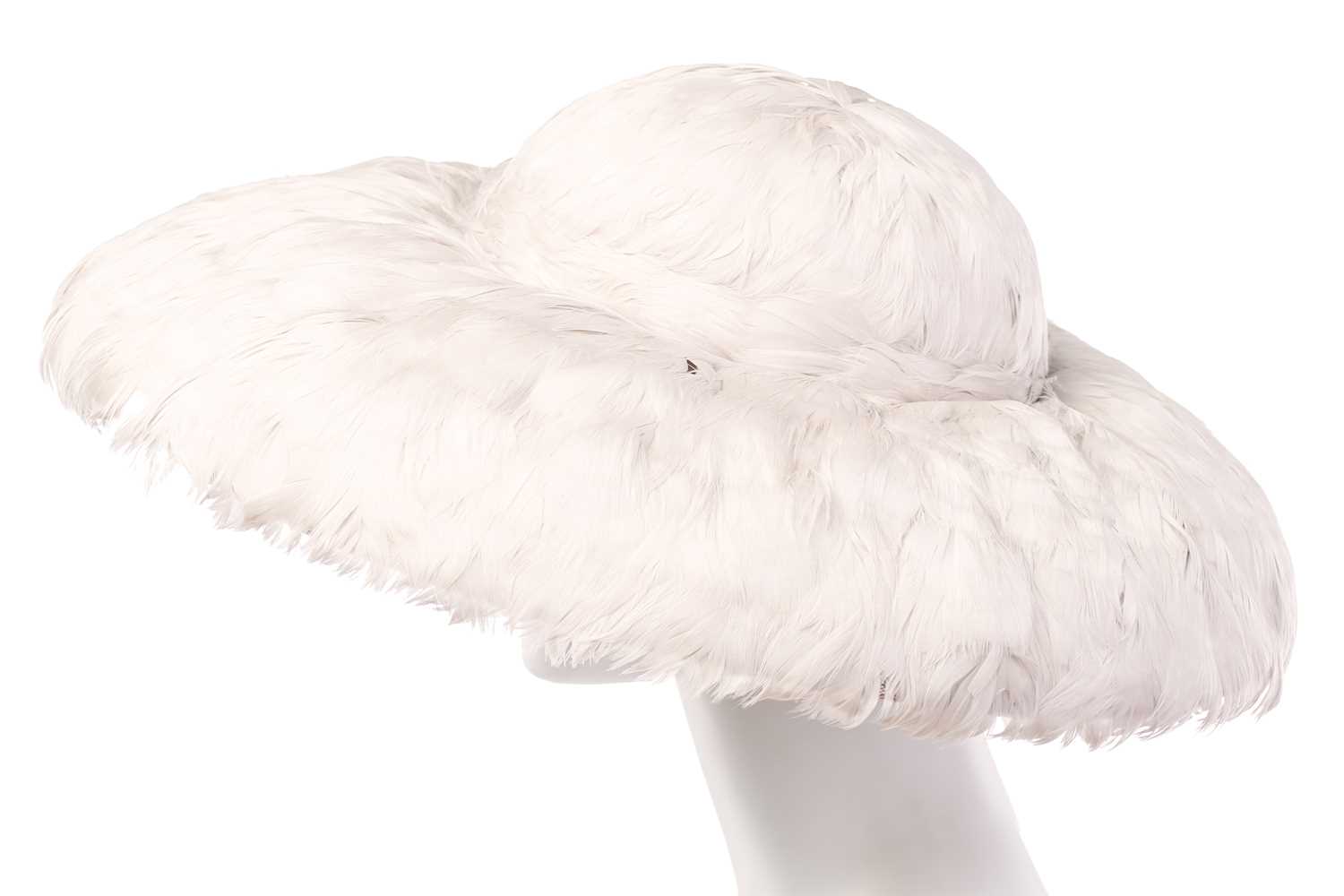 A collection of three hats; including a Philip Treacy fascinator with grey falling feathers around t - Image 17 of 17