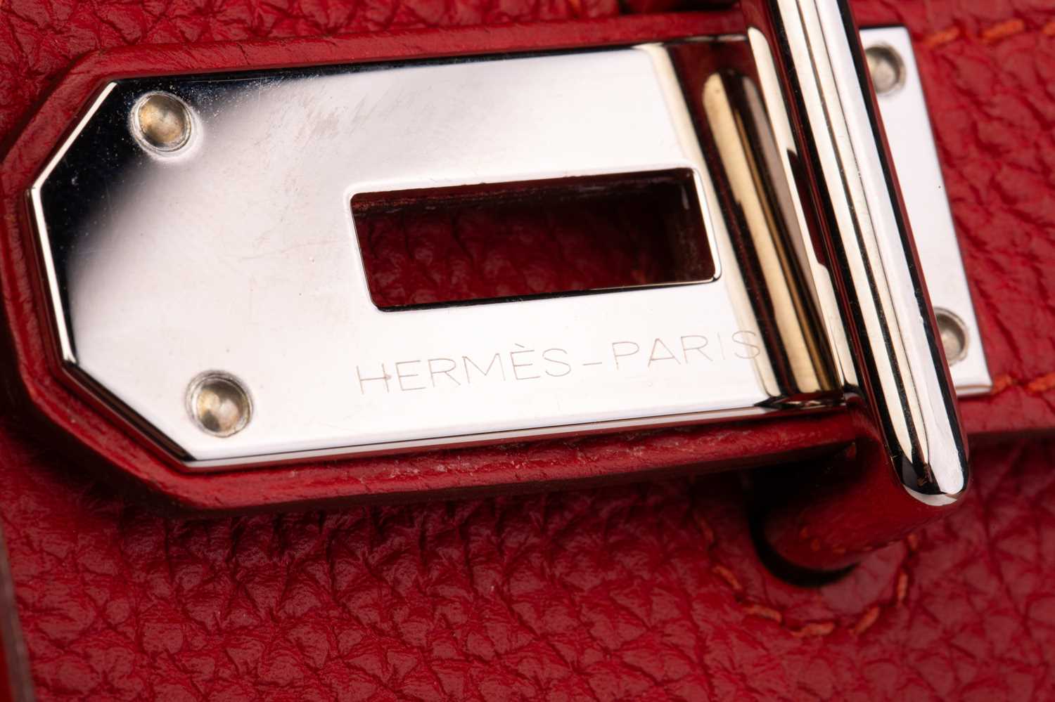 Hermès - a 'Haut à Courroies' HAC Birkin 40 in Capucine Togo leather, 2015, leather-lined body with  - Image 8 of 8