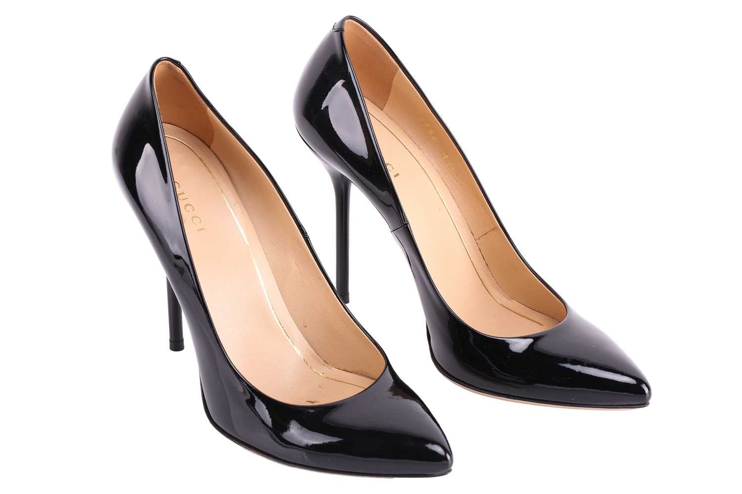 Three pairs of shoes; a pair of Alexander McQueen pointed-toe high heels in black suede with silver  - Image 14 of 31