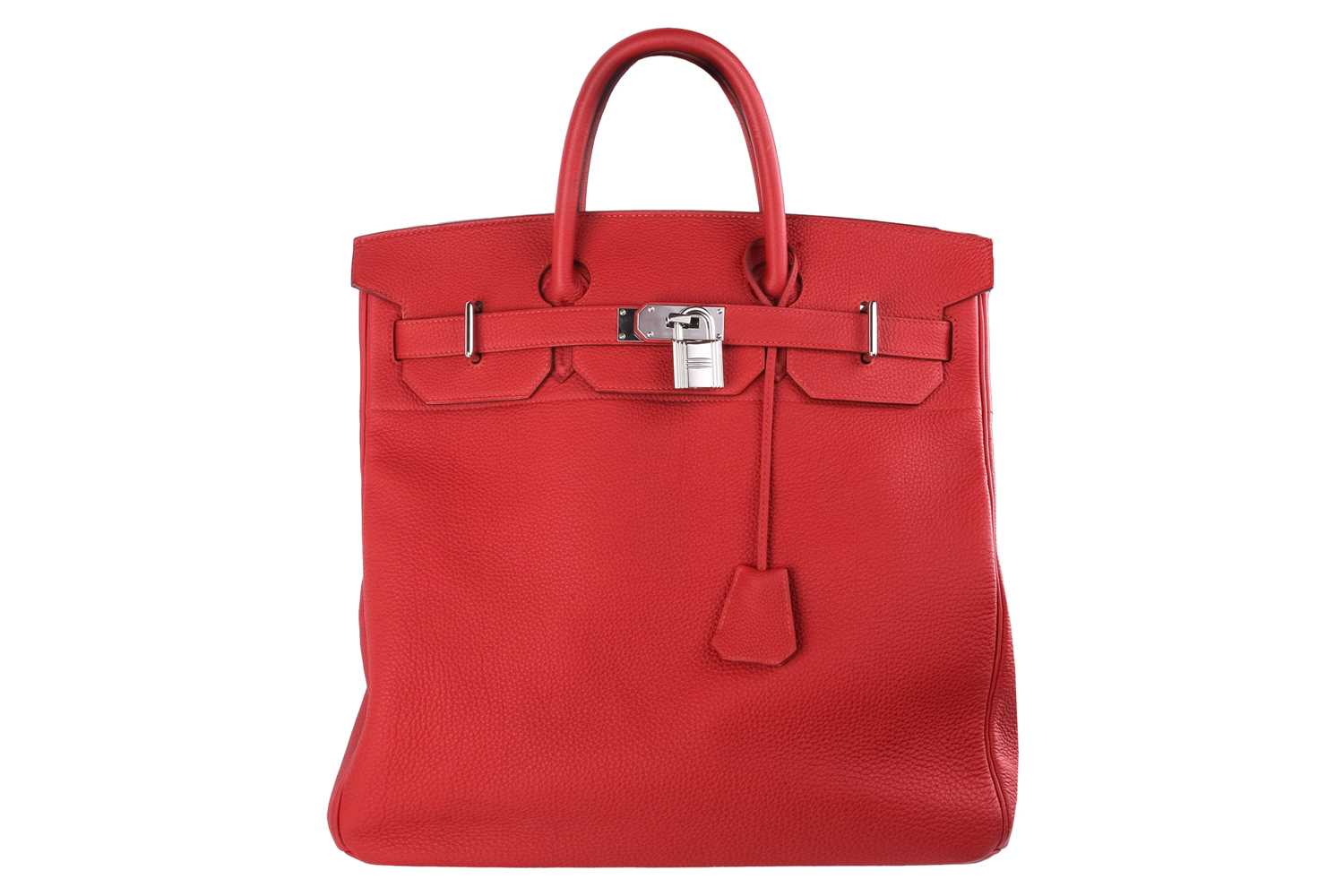 Hermès - a 'Haut à Courroies' HAC Birkin 40 in Capucine Togo leather, 2015, leather-lined body with 