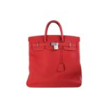 Hermès - a 'Haut à Courroies' HAC Birkin 40 in Capucine Togo leather, 2015, leather-lined body with 