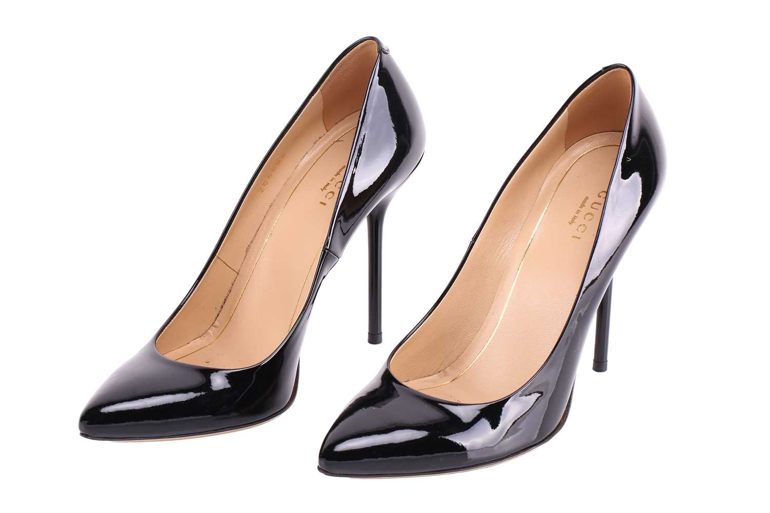 Three pairs of shoes; a pair of Alexander McQueen pointed-toe high heels in black suede with silver  - Image 18 of 31