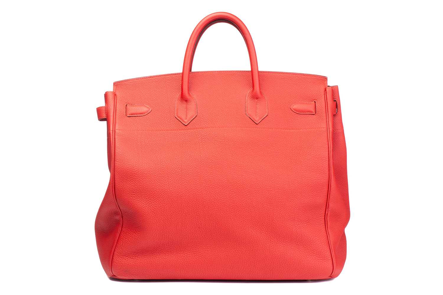 Hermès - a 'Haut à Courroies' HAC Birkin 40 in Capucine Togo leather, 2015, leather-lined body with  - Image 2 of 8