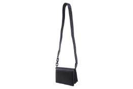 Off-White C/O Virgil Abloh - a 'Binder-Clip' mini flap crossbody bag in black smooth leather, circa 