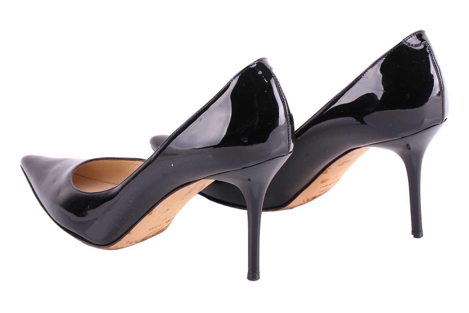 Two pairs of Jimmy Choo heels; including a pair of 'Lancer' pumps in dusty pink suede leather, featu - Image 17 of 20