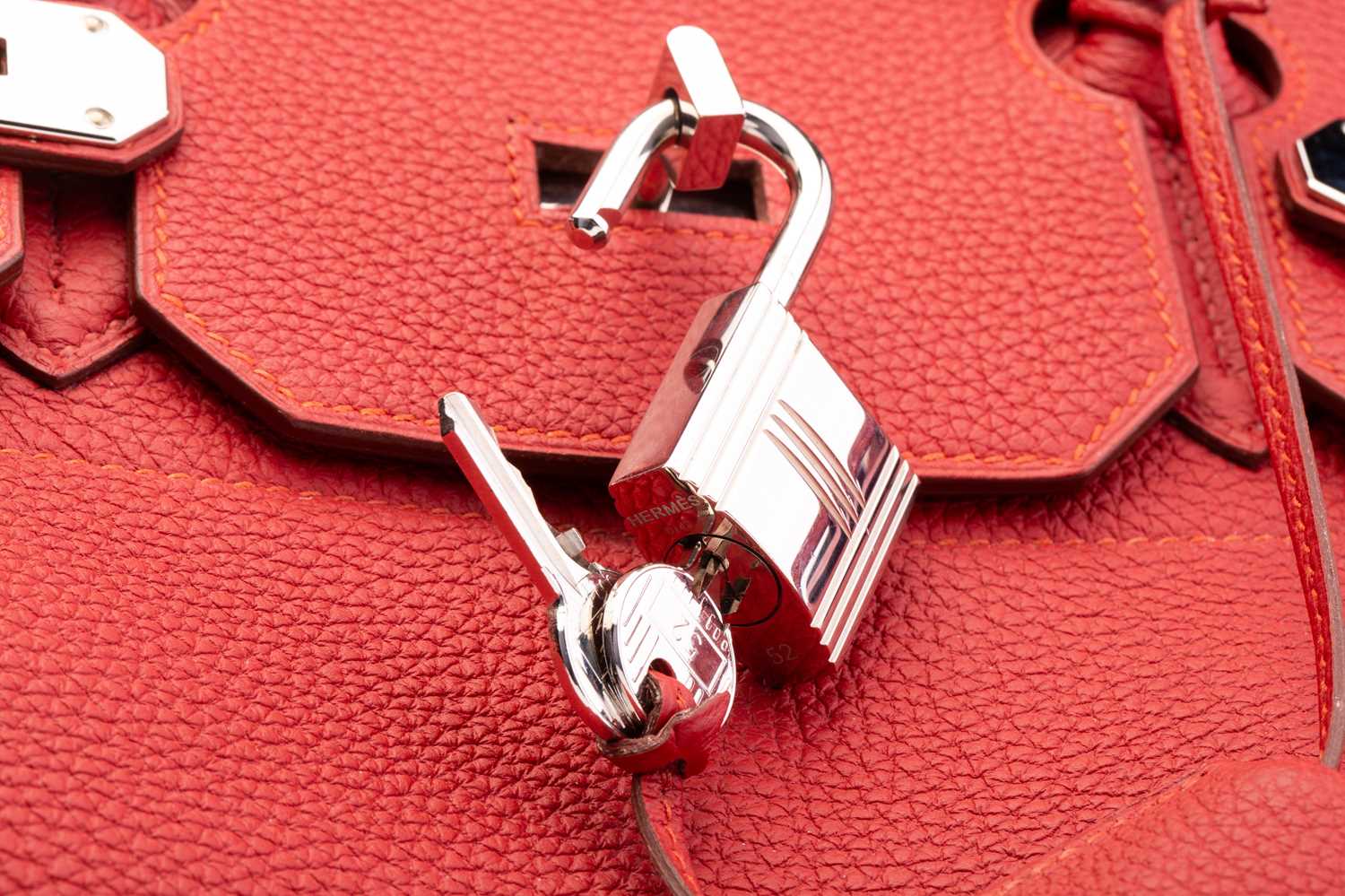 Hermès - a 'Haut à Courroies' HAC Birkin 40 in Capucine Togo leather, 2015, leather-lined body with  - Image 6 of 8