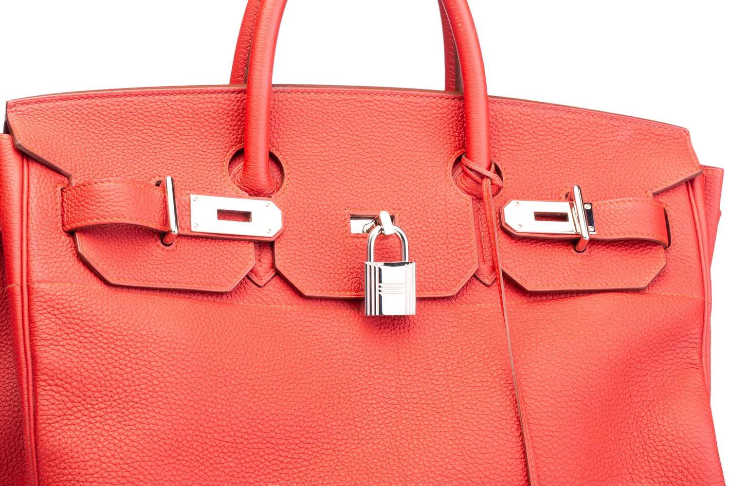 Hermès - a 'Haut à Courroies' HAC Birkin 40 in Capucine Togo leather, 2015, leather-lined body with  - Image 5 of 8