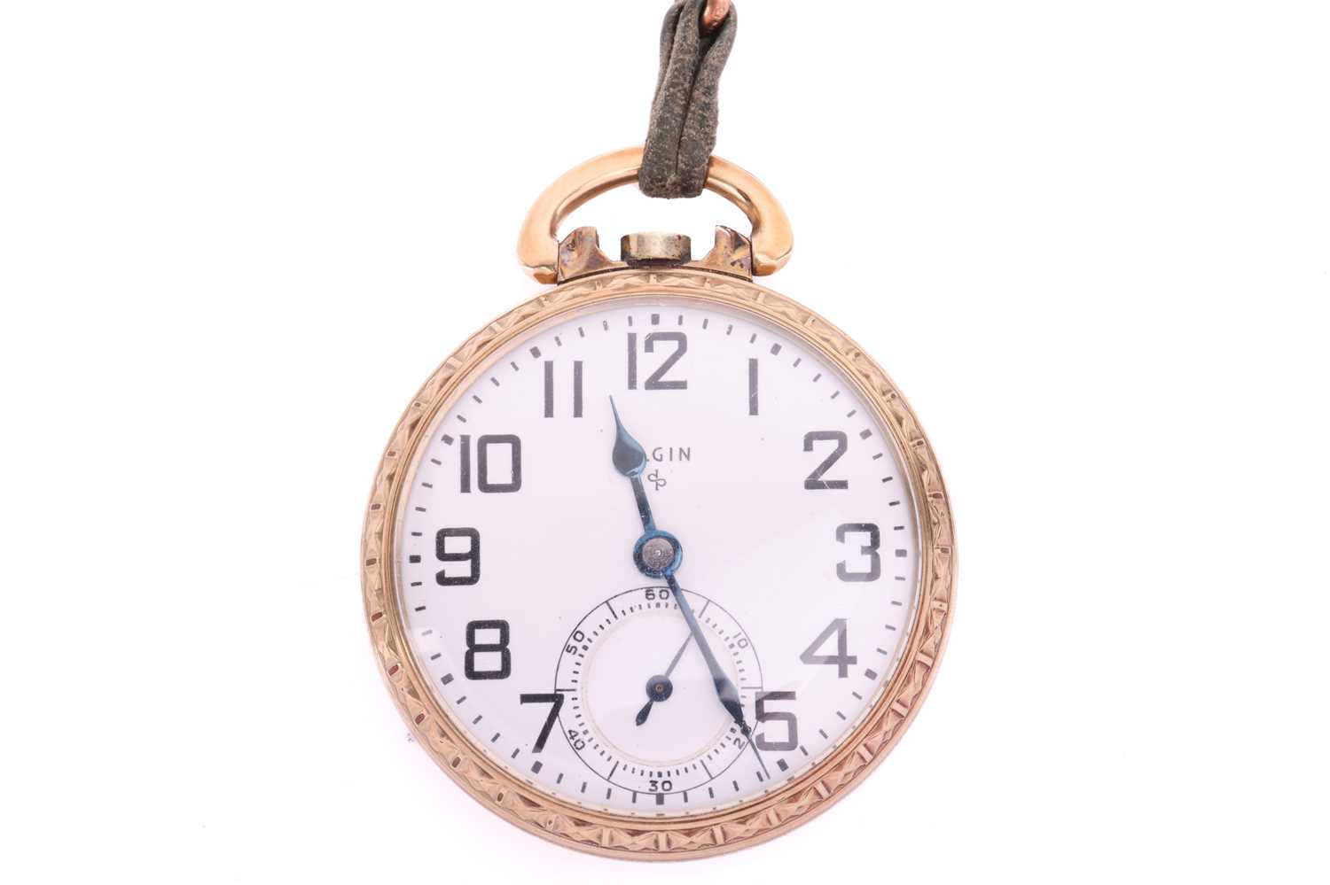 Two bracelets and a pocket watch; to include a gold-filled hinged bangle set with a row of cultured  - Image 4 of 7