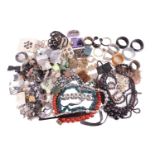 A large quantity of mainly period costume jewellery. To include items of jet with other beaded and c