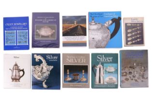 A quantity of books on silver including Fairburn's Book of Crests and Christie's pictorial history